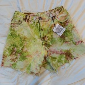 Distressed tie dye Levi’s shorts